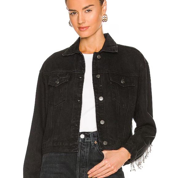 SUPERDOWN RHINESTONE FRINGE DENIM JACKET TAGS ON - Picture 6 of 6